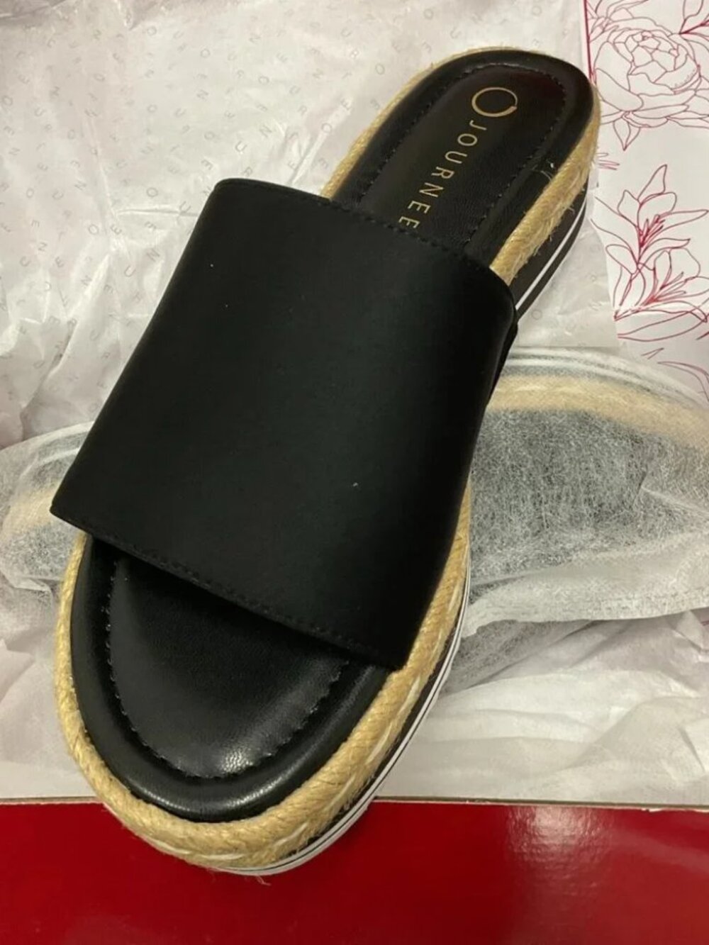 Journee Rosey Black Slip-On Slide Sandal Women’s Sz 9M - Retail $75